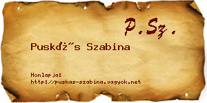 Puskás Szabina névjegykártya